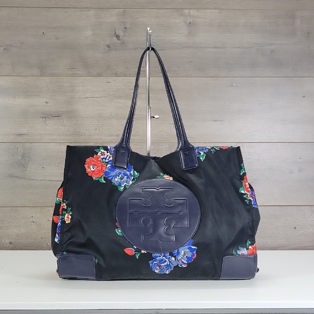 Tory Burch Ella Floral Tote Shoulder Bag Purse Handbag